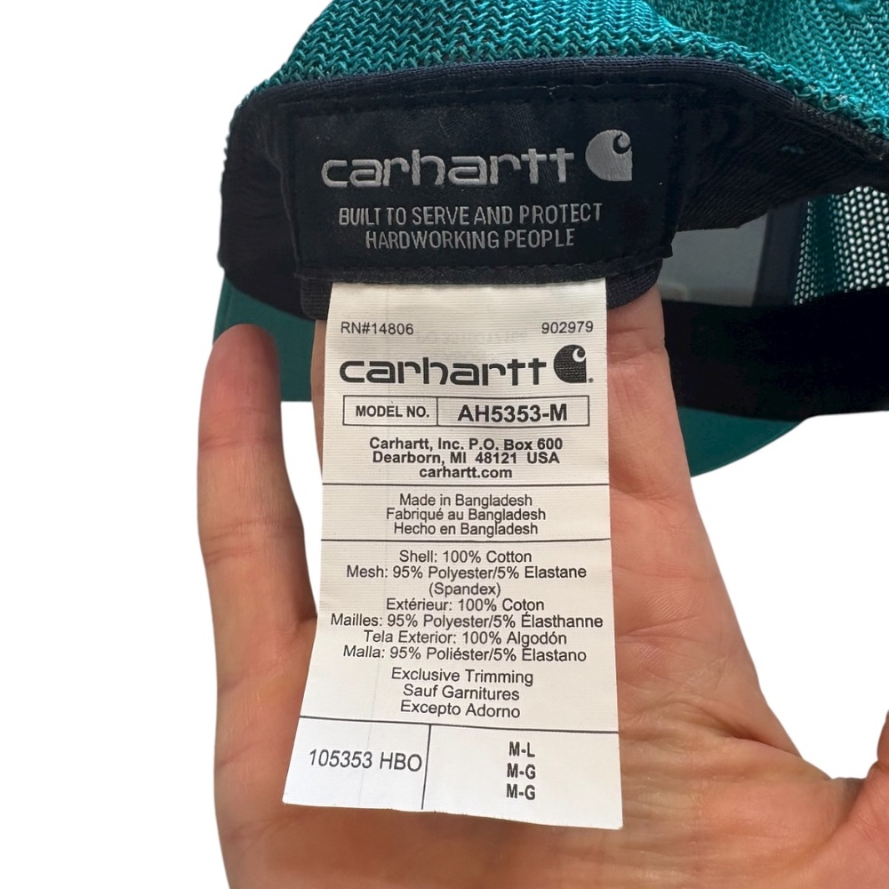 Carhartt Green Force Rugged Flex Fitted Canvas Mesh-Back Logo Graphic‎ Cap M/L - Picture 3 of 7